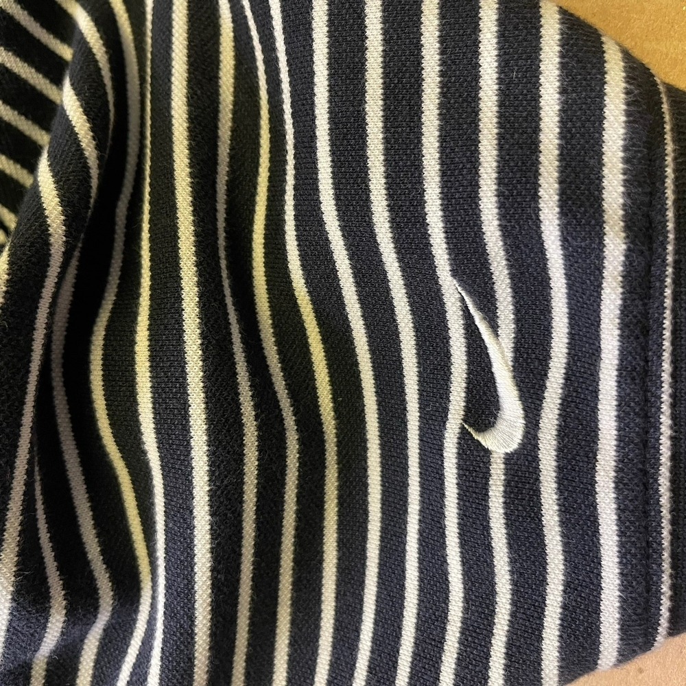Nike Men's Small Black & White‎ Striped Dri-Fit Polo - Picture 6 of 15